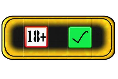 Web Button for age restriction 18+ Web Button for age restriction with ico... Stock Photos