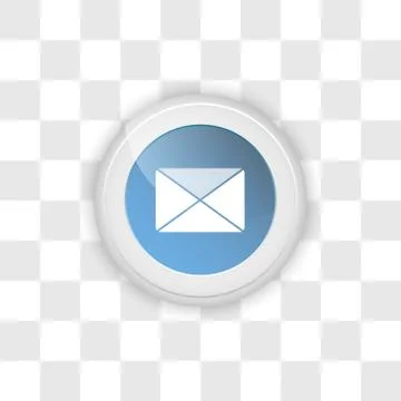 Web button envelope or email on a transparent background. Stock Illustration