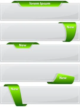 Web button with green ribbon Stock Illustration