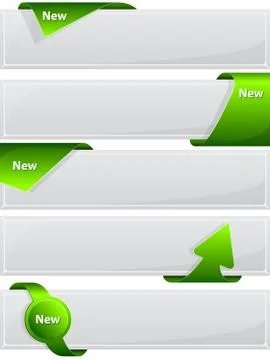 Web button with green ribbon Stock Illustration