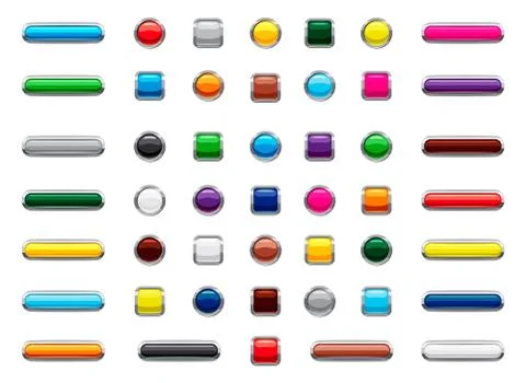 Web button icon set, cartoon style 스톡 일러스트