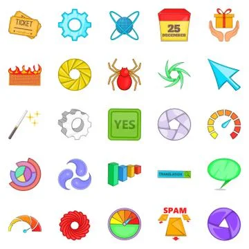 Web button icons set, cartoon style Illustrazione stock