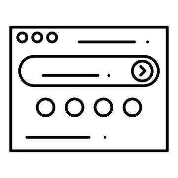 Web Button Line Icon Stock Illustration