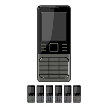 Web button phone cartoon vector graphic Stock Illustration