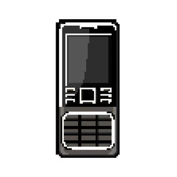 Web button phone pixel art vector illustration Ilustración de archivo