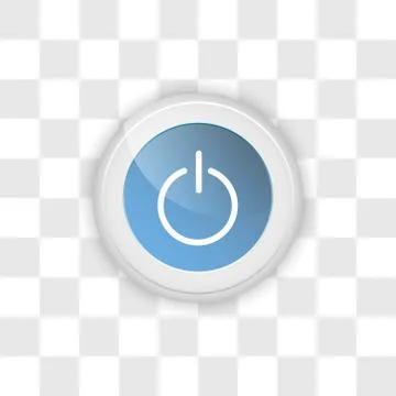 Web button power on a transparent background. Illustrazione stock
