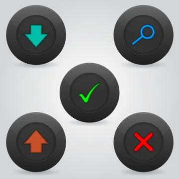 Web button set of five Stock-Illustration