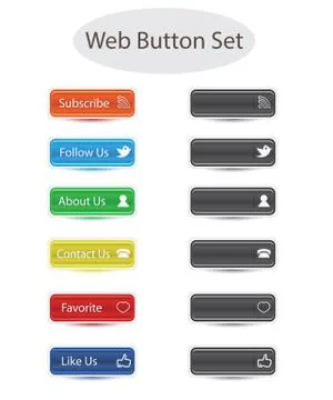 Web button set Stock Illustration