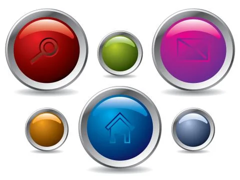 Web button set Stock Illustration