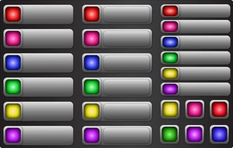 Web button set. Internet empty colorful rectangular buttons Stockillustratie