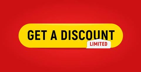 Web button template. Get a discount limited offer label. Web element design for Stock Illustration