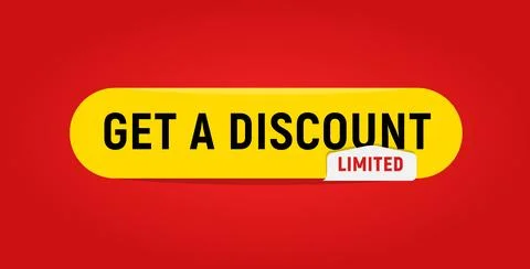 Web button template. Get a discount limited offer label. Web element design for Stock Illustration