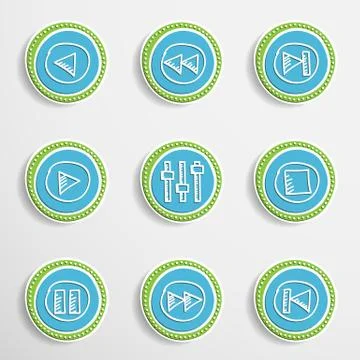 Web Buttons with Drawing Icons Stock Illustration