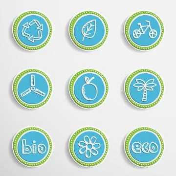 Web Buttons with Drawing Icons Stock Illustration