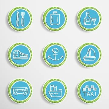 Web Buttons with Drawing Icons Stock Illustration