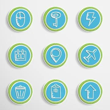 Web Buttons with Drawing Icons Stock Illustration