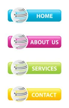 Web buttons interface set Stock Illustration