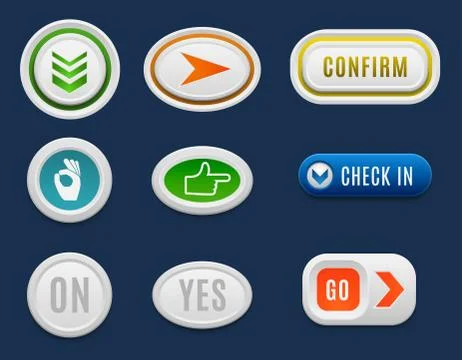 Web buttons vector set 스톡 일러스트