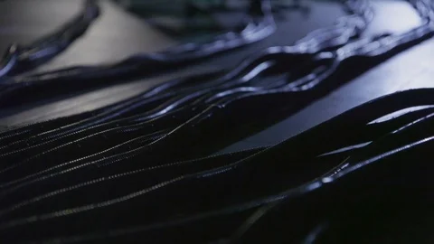 Web of cables on the floor of an office with many computers Stock Footage 76464446