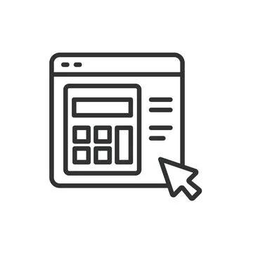 Web calculation service, icon in line design. Web, calculation, service, online 스톡 일러스트