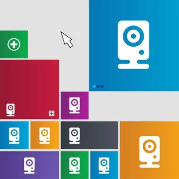 Web cam icon sign. buttons. Modern interface website buttons with cursor pointer Ilustração Stock