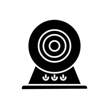Web cam - online camera icon, vector illustration, black sign on isolated Stock Illustration