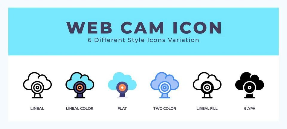 Web cam pack of icons. vector illustration. Stock Illustration