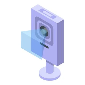 Web cam security icon isometric vector. Digital recognition 스톡 일러스트