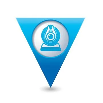 Web camera BLUE triangular map pointer Stock Illustration