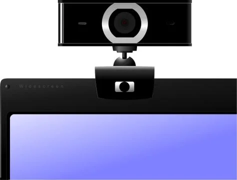 Web camera close-up isolated on a white background. Vector Illustrazione stock