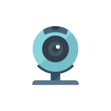 Web camera control icon flat vector. Data system Illustrazione stock