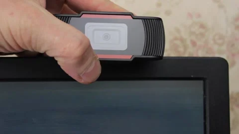 Web camera device. Web camera close-up. Professional webcam for PC. Stock Footage 171761343