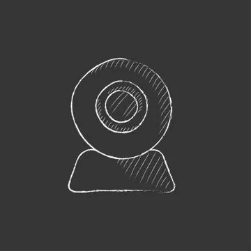 Web camera. Drawn in chalk icon Stockillustratie