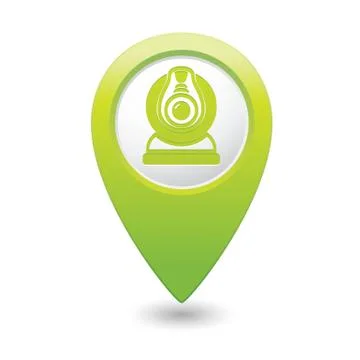 Web camera GREEN map pointer Stock Illustration