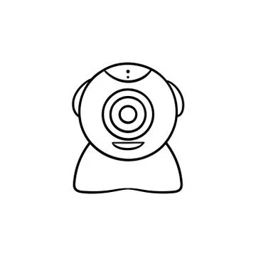 Web camera hand drawn outline doodle icon. 스톡 일러스트
