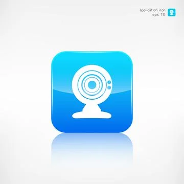 Web camera icon. Application button. Illustrazione stock