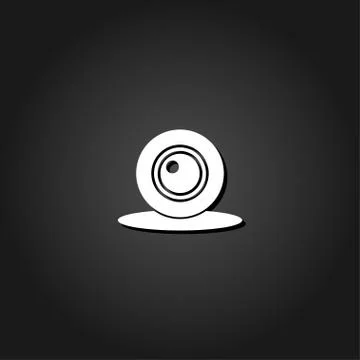 Web camera icon flat. Stock Illustration