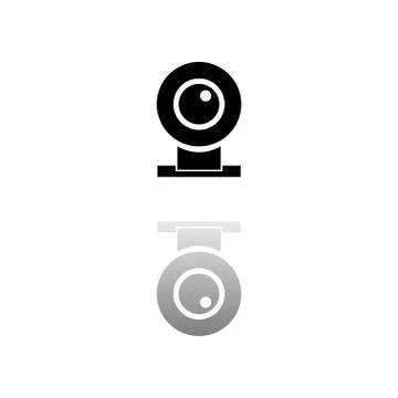 Web camera icon flat Stock Illustration