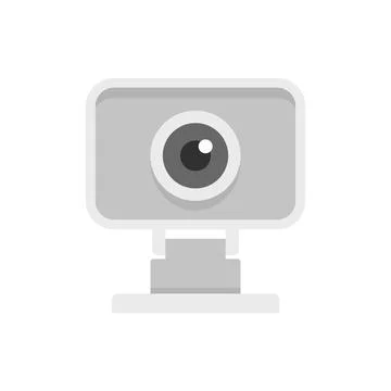 Web camera icon flat isolated Stock Illustration
