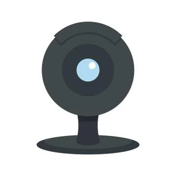 Web camera icon, flat style Stock Illustration