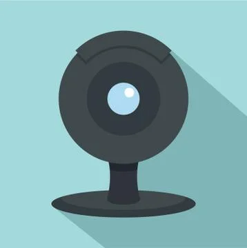 Web camera icon, flat style Stock Illustration