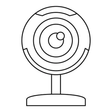 Web camera icon, outline style 스톡 일러스트