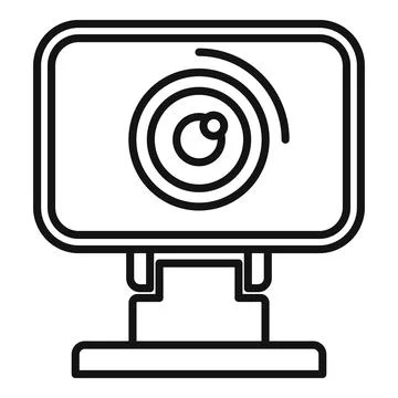 Web camera icon, outline style Stock Illustration