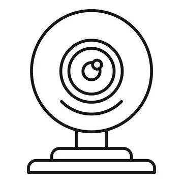 Web camera icon, outline style 스톡 일러스트