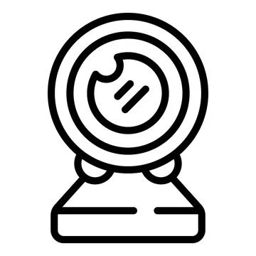 Web camera icon outline vector. Online conference 스톡 일러스트