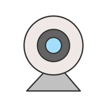 Web camera icon, Pictogram pixel perfect editable stroke Illustrazione stock
