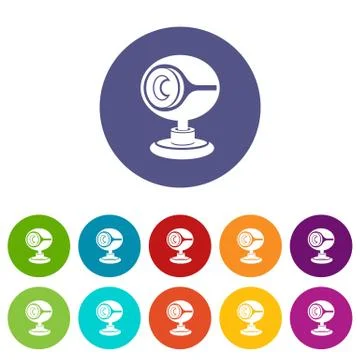 Web camera icons set color Stockillustratie