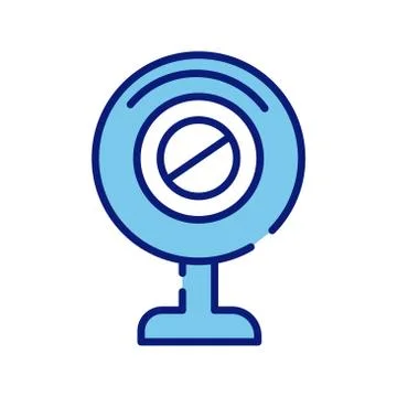 Web camera line and fill style icon 库存插图