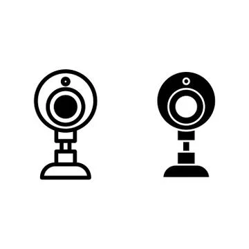 Web camera line and glyph icon. Chat camera vector illustration isolated on Stock Illustration