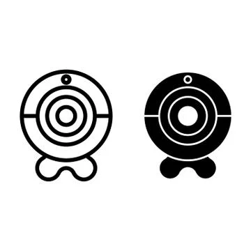 Web camera line and glyph icon. Chat camera vector illustration isolated on Stock Illustration